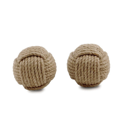 Set of Two Natural Jute Decorative Orb Tabletop Sculpture