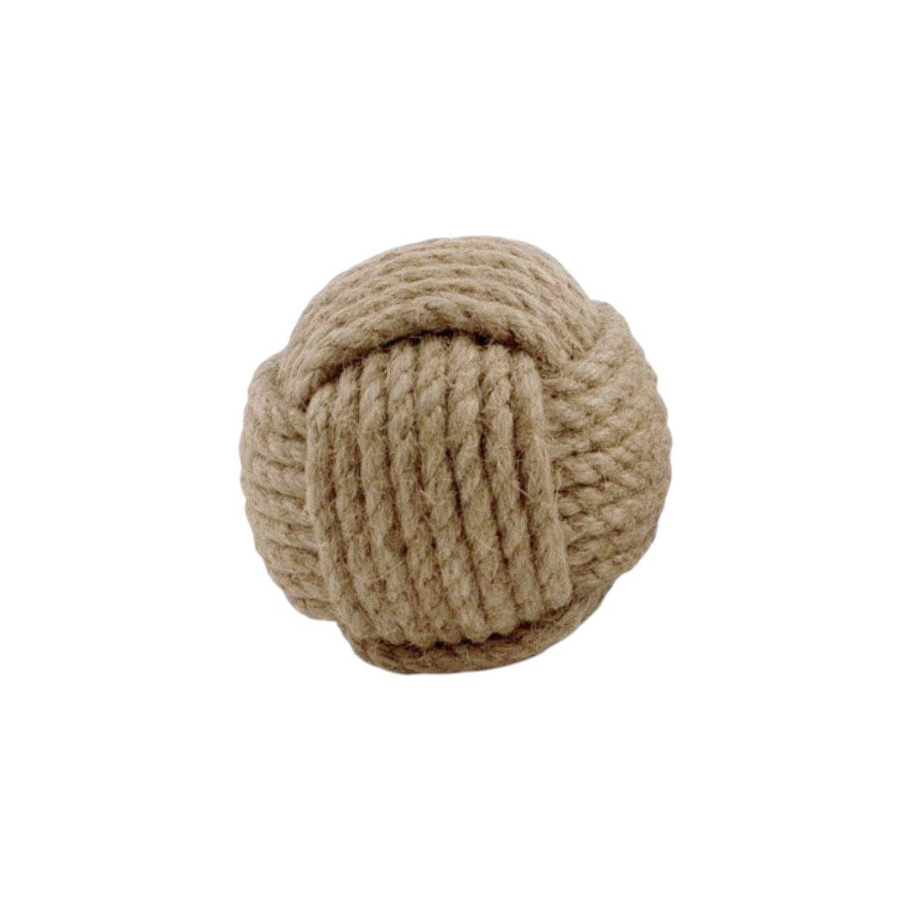 Set of Two Natural Jute Decorative Orb Tabletop Sculpture