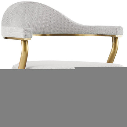 26" Silver and Gold Fabric and Stainless Steel Counter Height Swivel Bar Chair