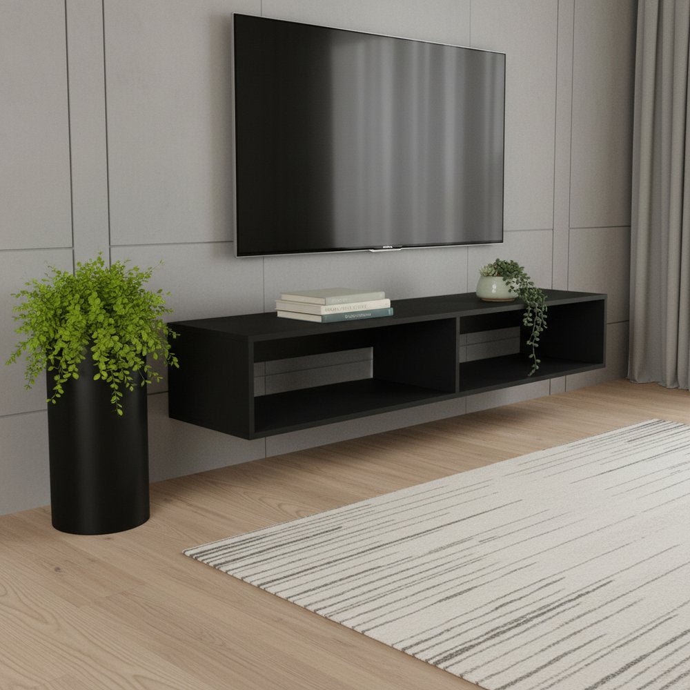 59" Black Floating Mount TV Stand