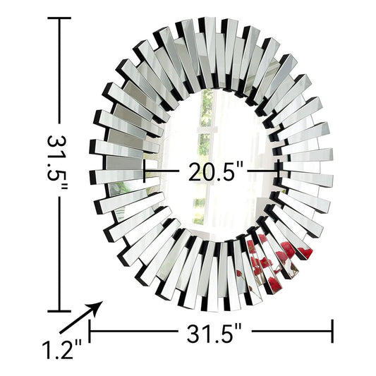 32" Silver Sunburst Unframed Accent Mirror