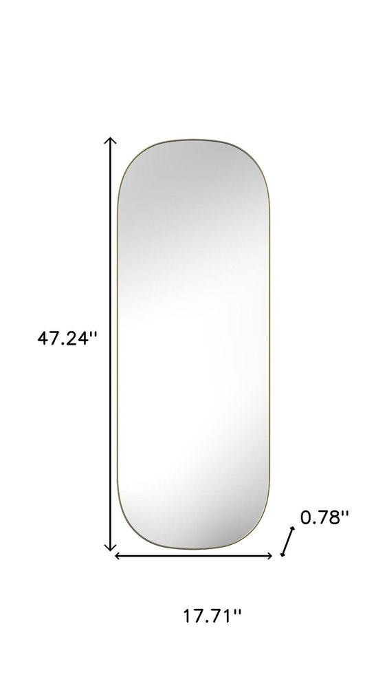 47" Gold Oval Framed Full Length Hanging Mirror