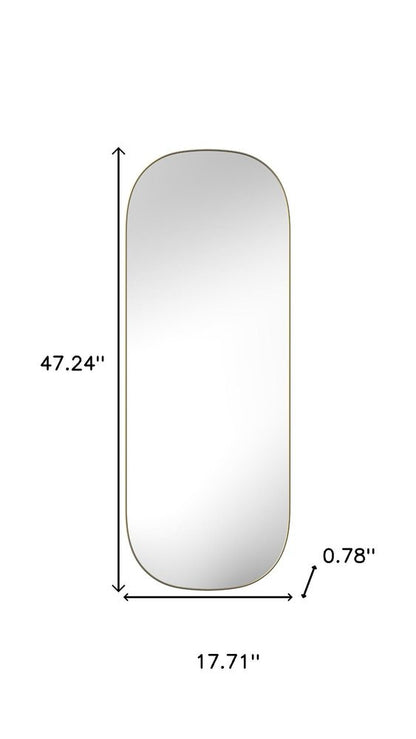 47" Gold Oval Framed Full Length Hanging Mirror