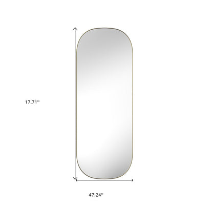 47" Gold Oval Framed Full Length Hanging Mirror