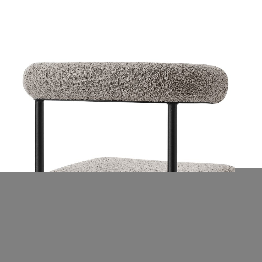 Set of Two Gray And Black Upholstered Polyester Open Back Dining Side Chairs