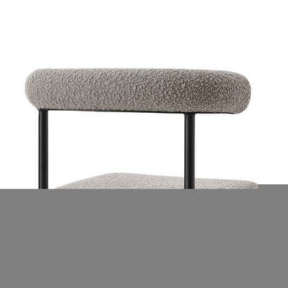 Set of Two Gray And Black Upholstered Polyester Open Back Dining Side Chairs