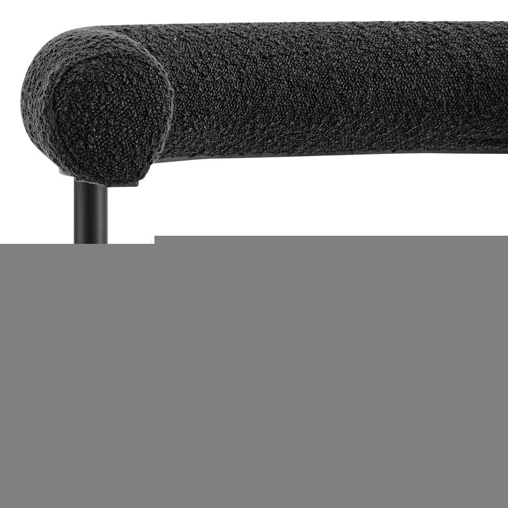 Set of Two Black Upholstered Polyester Open Back Dining Side Chairs