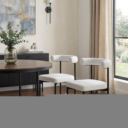 Set of Two Gray And Black Upholstered Polyester Open Back Dining Side Chairs