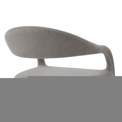 Set of Two Gray And Silver Upholstered Polyester Open Back Dining Arm Chairs