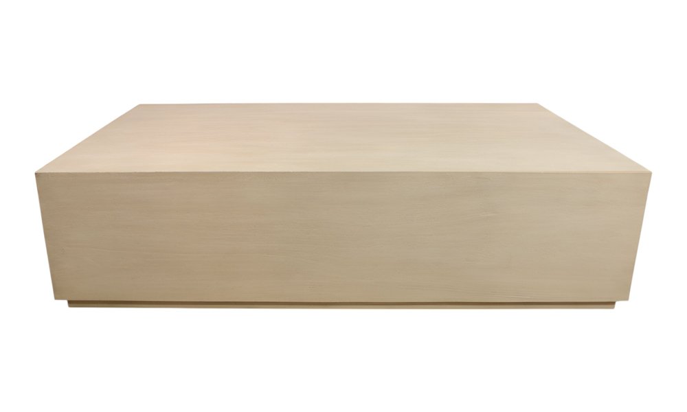 72" Natural Solid Wood Distressed Coffee Table