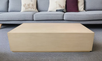 72" Natural Solid Wood Distressed Coffee Table