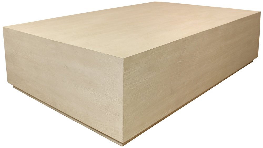 72" Natural Solid Wood Distressed Coffee Table