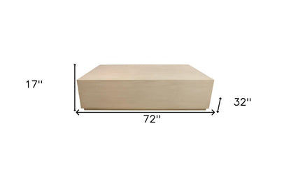 72" Natural Solid Wood Distressed Coffee Table