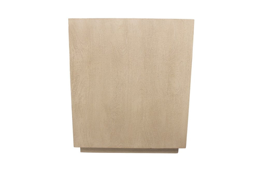 24" Natural Solid Wood Ribbed Texture Three Drawer Nightstand