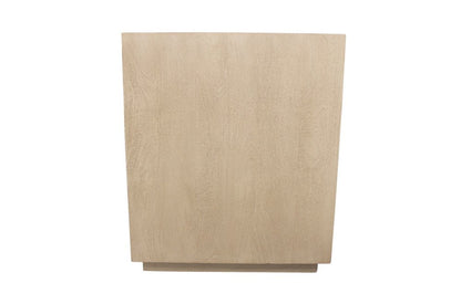24" Natural Solid Wood Ribbed Texture Three Drawer Nightstand