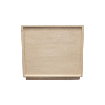24" Natural Solid Wood Three Drawer Nightstand
