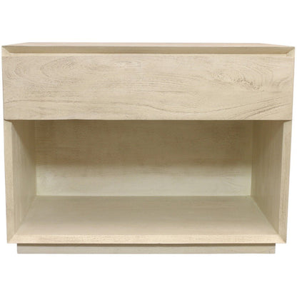 24" Natural Solid Wood One Drawer Nightstand