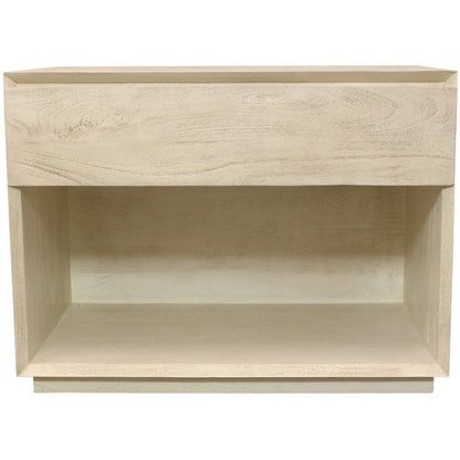 24" Natural Solid Wood One Drawer Nightstand