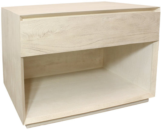 24" Natural Solid Wood One Drawer Nightstand
