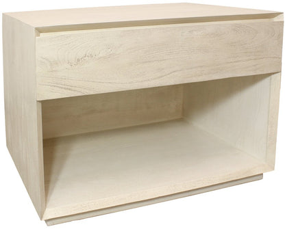 24" Natural Solid Wood One Drawer Nightstand