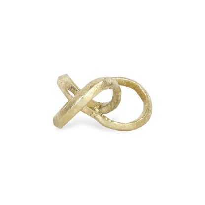 6" Gold Cast Iron Modern Abstract Infinity Knot Tabletop Sculpture