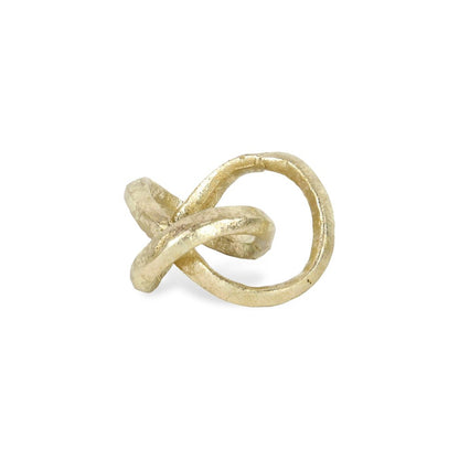 6" Gold Cast Iron Modern Abstract Infinity Knot Tabletop Sculpture
