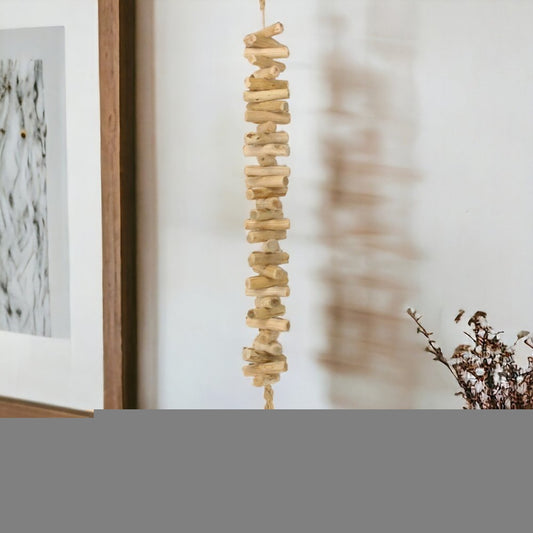 40" Brown Wood Rods And Rope Decorative Tassel