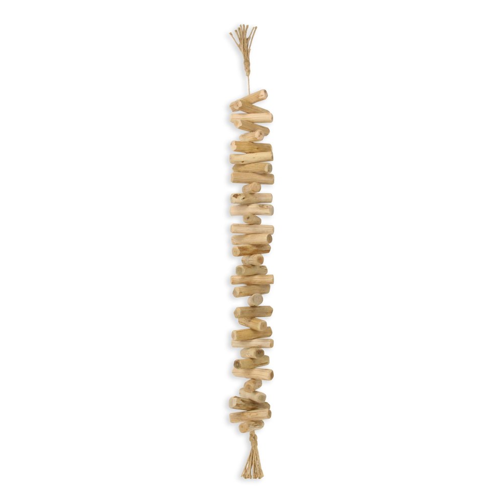 40" Brown Wood Rods And Rope Decorative Tassel