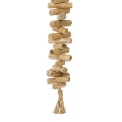 40" Brown Wood Rods And Rope Decorative Tassel