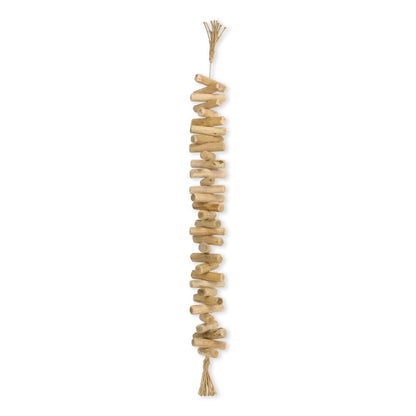 40" Brown Wood Rods And Rope Decorative Tassel
