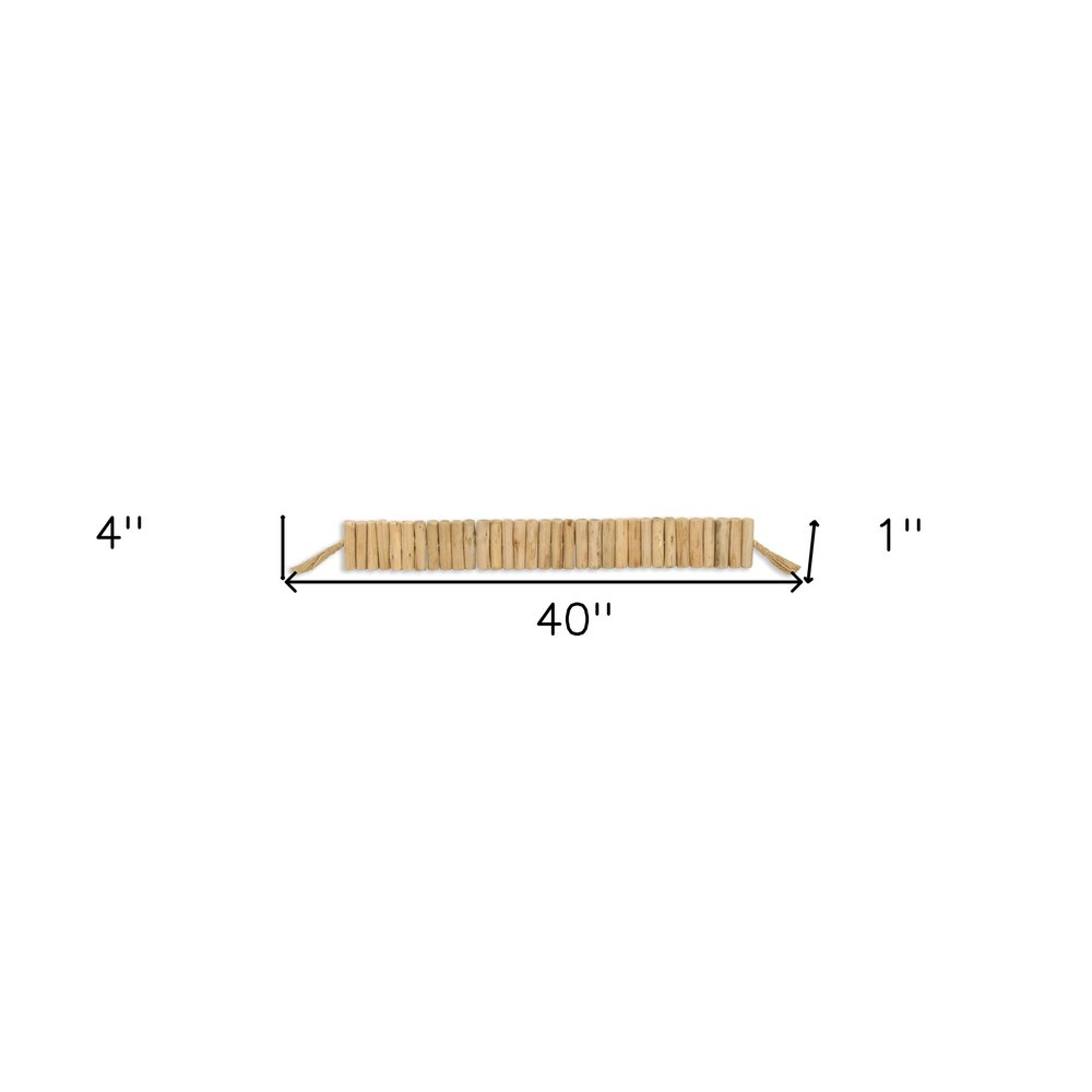 40" Brown Wood Rods And Rope Decorative Tassel