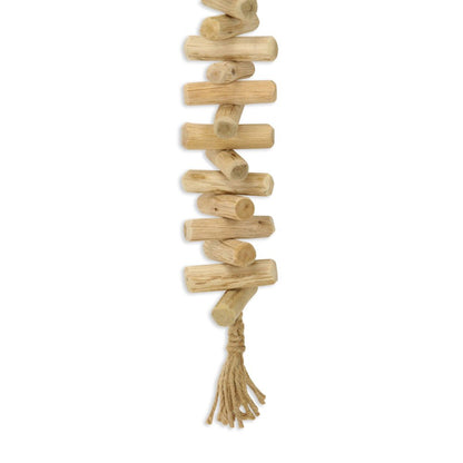 40" Brown Wood Rods And Rope Decorative Tassel