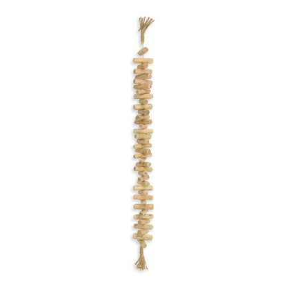 40" Brown Wood Rods And Rope Decorative Tassel