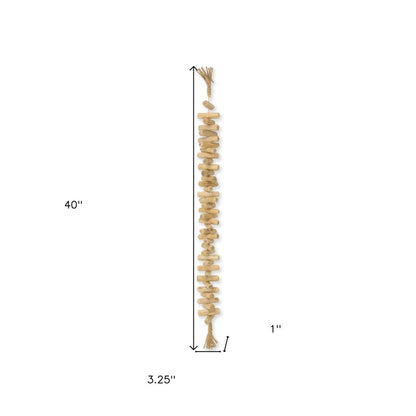 40" Brown Wood Rods And Rope Decorative Tassel