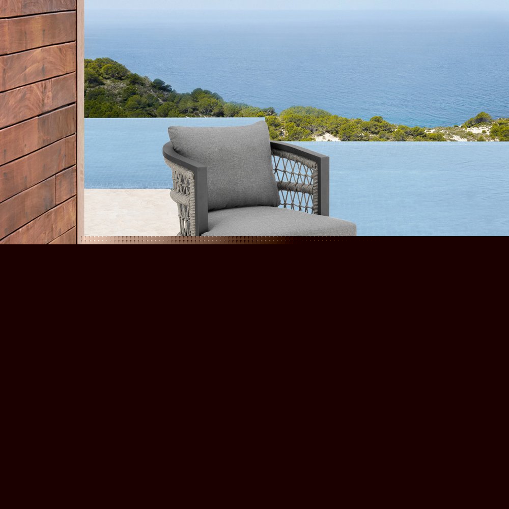 37" Gray Metal Swivel Outdoor Counter Height Bar chair with Footrest