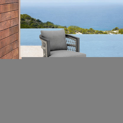 37" Gray Metal Swivel Outdoor Counter Height Bar chair with Footrest