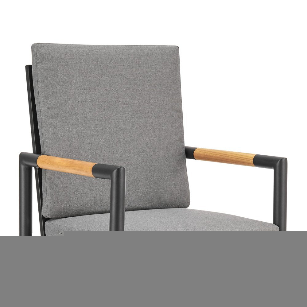 48" Dark Gray Metal Swivel Outdoor Bar Height chair with Footrest