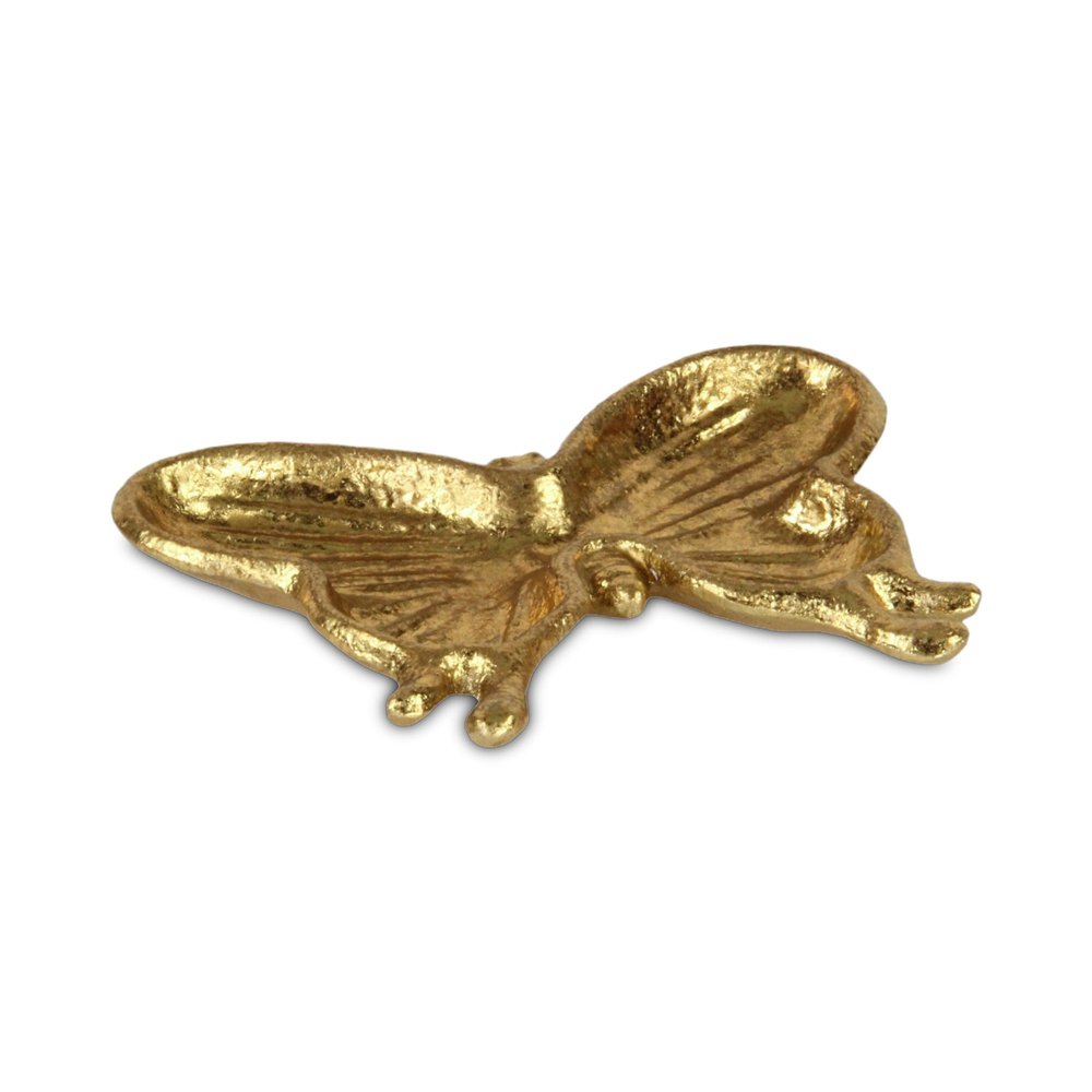 6" Gold Cast Iron Butterfly Handmade Trinket Tray