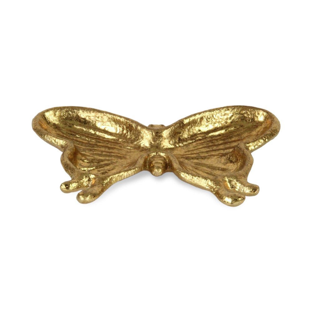 6" Gold Cast Iron Butterfly Handmade Trinket Tray