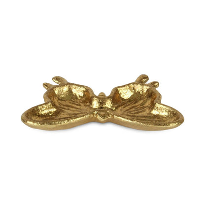 6" Gold Cast Iron Butterfly Handmade Trinket Tray