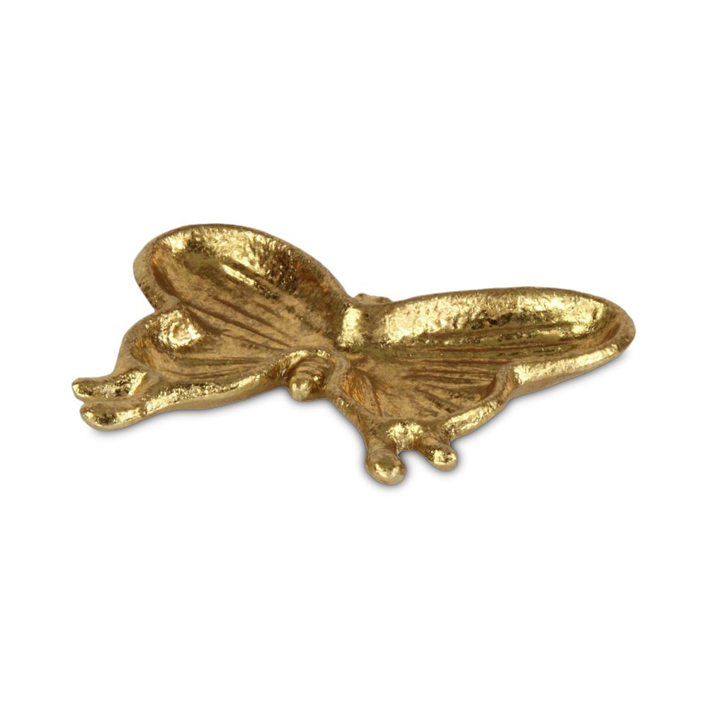 6" Gold Cast Iron Butterfly Handmade Trinket Tray