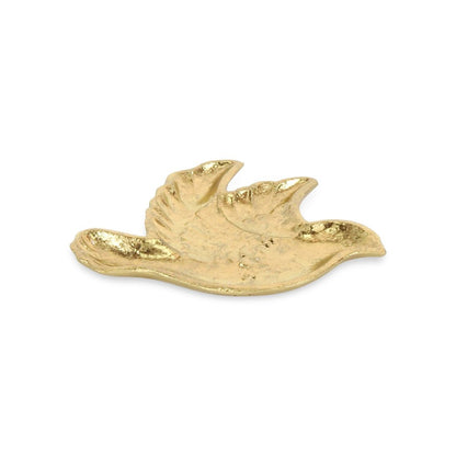 7" Gold Cast Iron Dove Handmade Trinket Tray