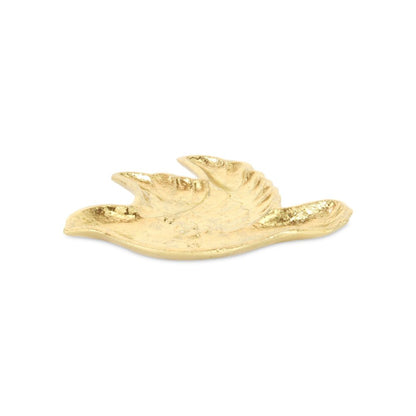 7" Gold Cast Iron Dove Handmade Trinket Tray