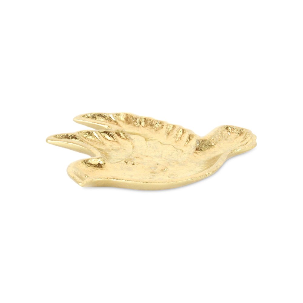 7" Gold Cast Iron Dove Handmade Trinket Tray