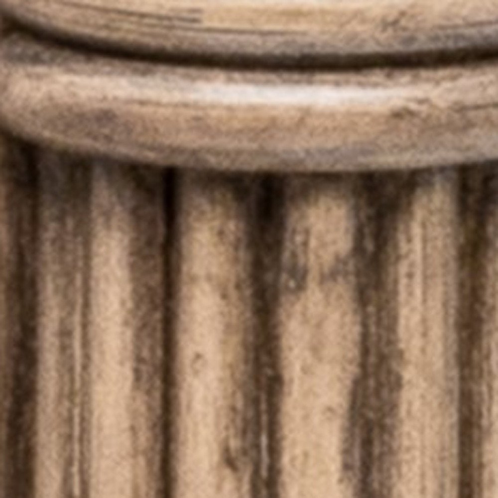 28" Natural Solid Wood and Wicker Ribbed Texture Two Drawer Nightstand With USB Port