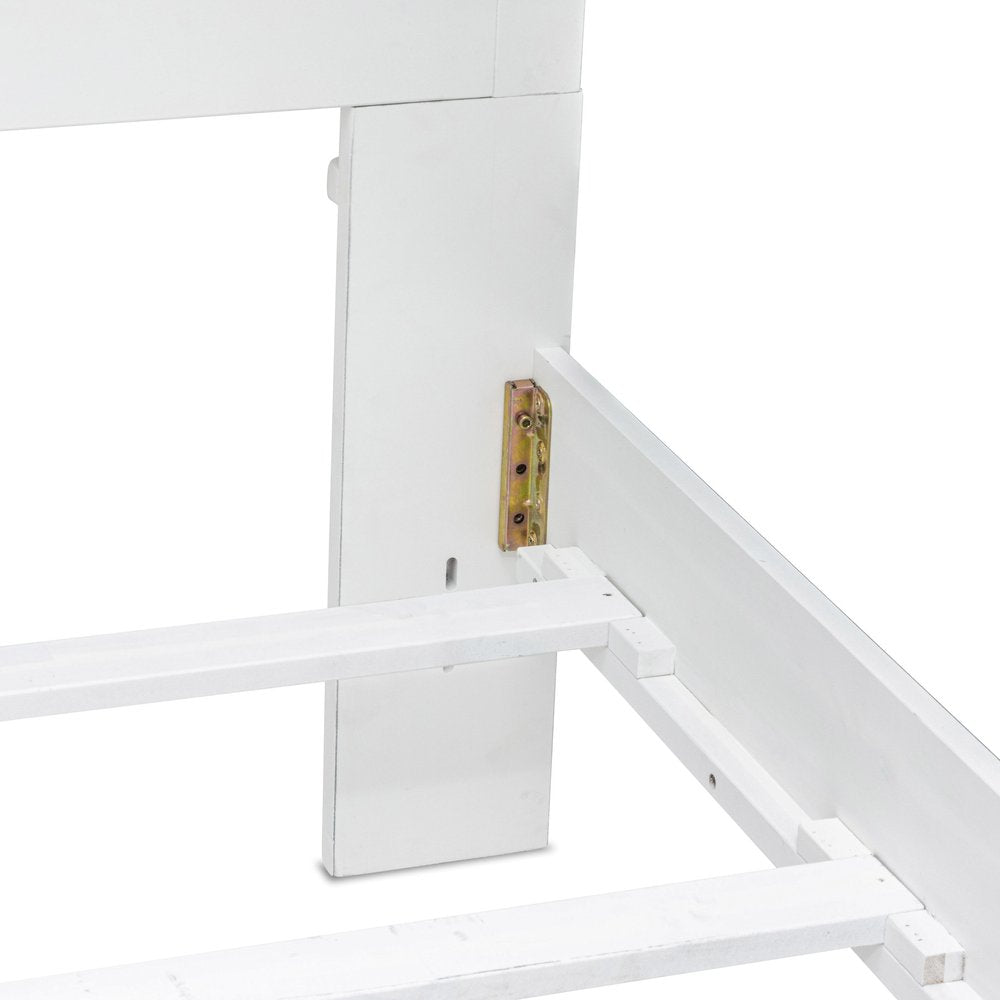 Gray Carved Geometric Distressed Solid Wood King Bed Frame