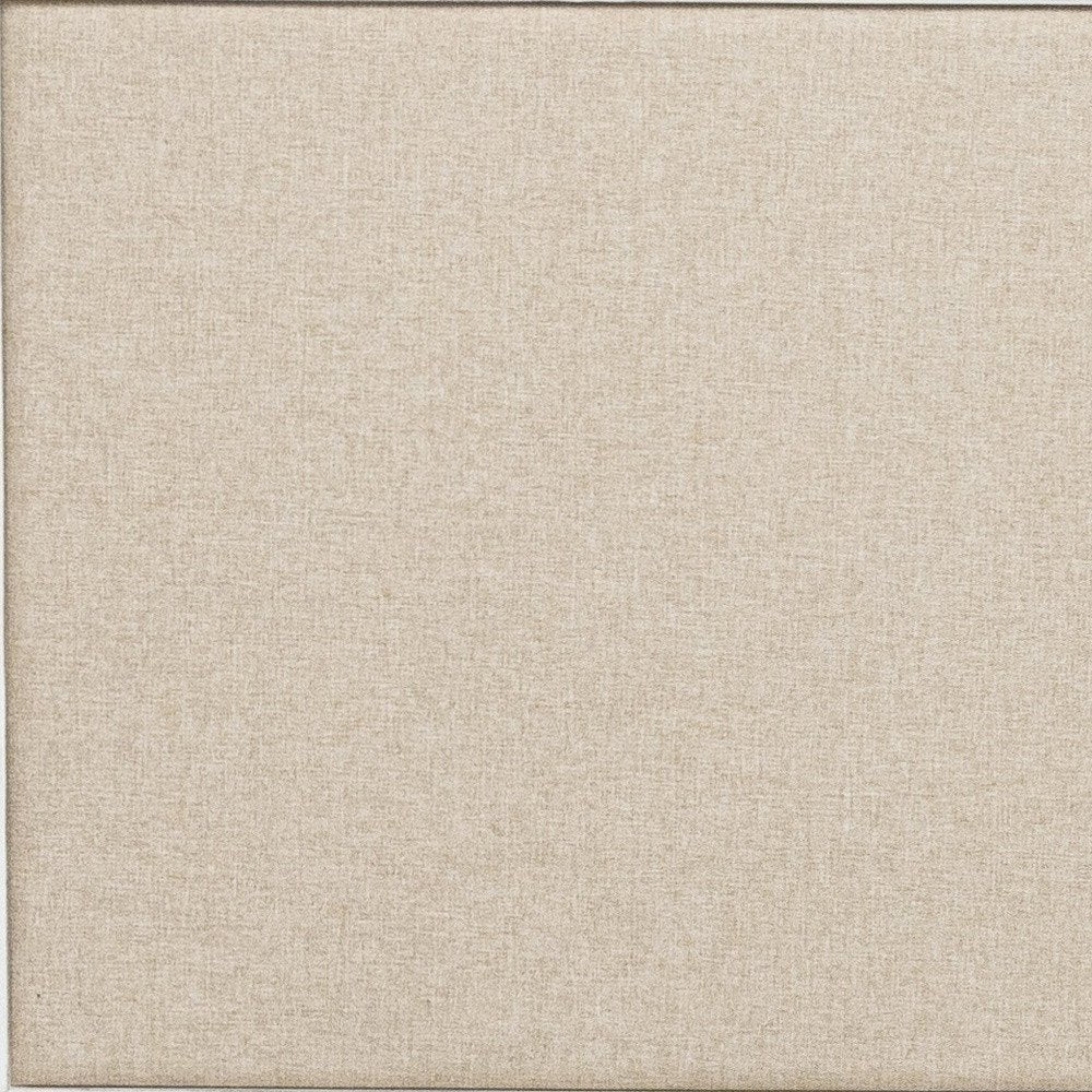 White and Beige Shiplap Texture Distressed Solid Wood And Linen King Bed Frame