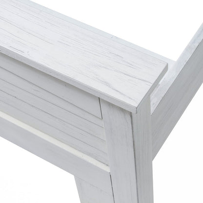White Plantation Shutter Distressed Solid Wood King Bed Frame