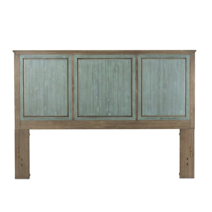 Green Shiplap Texture Distressed Solid Wood King Bed Frame