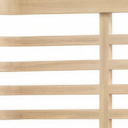 Brown Carved Geometric Solid Wood Queen Bed Frame